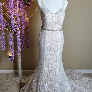 Ella Rosa Lace Fit & Flare Wedding Dress